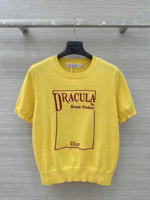 Dior Exclusive Name-lady Style Letter-embroidered Knit Top