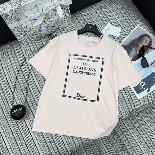 Dior Short Sleeve Round Neck T-Shirt with Letter Print