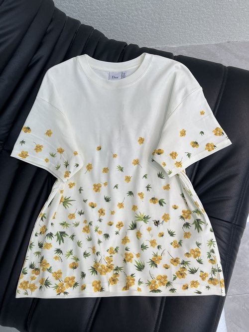 Dior Floral-printed Soft Cotton Short-sleeved T-shirt, Fresh Look