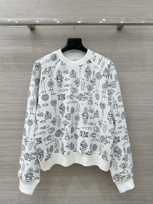 Hermes Exclusive Ferronnerie Remix Printed Jersey Cotton Sweatshirt