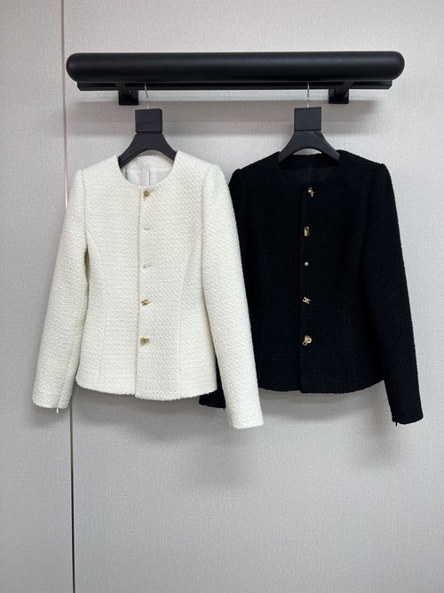 Celine Wool Blend Small Coat with Gold Buttons