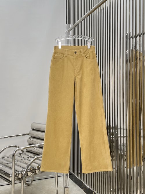 Celine Distressed Corduroy Casual Trousers