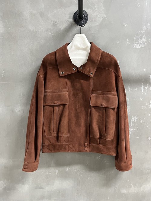 Yves Saint Laurent Sophisticated Retro Style Coat in Leather & Cashmere Blend