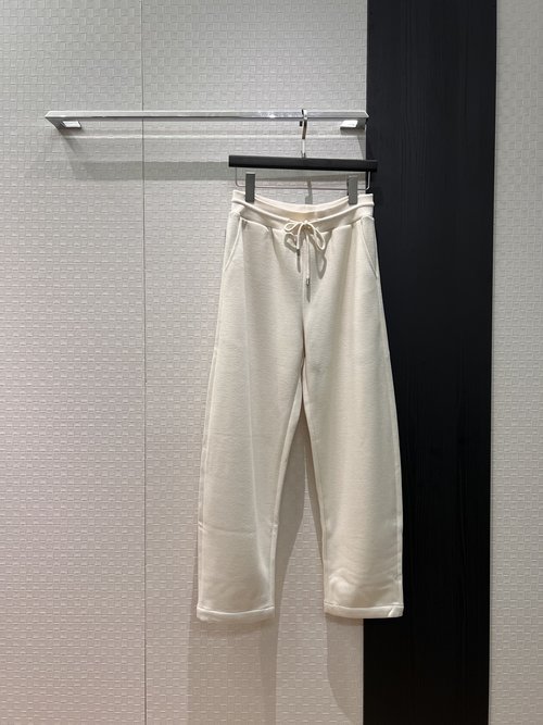 Loro Piana Thickened Casual Machete Sweatpants with Drawstring Waist