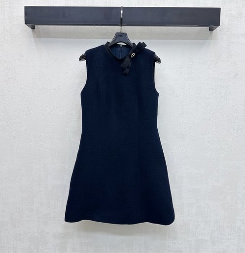 Dior Woolen Vest Dress with Logo for Sophisticated Style