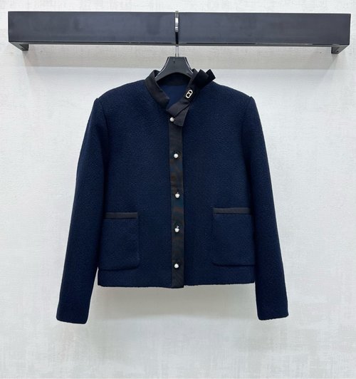 Dior High-Quality Woolen Blazer with Logo for Elegant Look