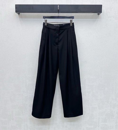 Alexander Wang High-Waisted Straight Leg Suit Pants with Logo