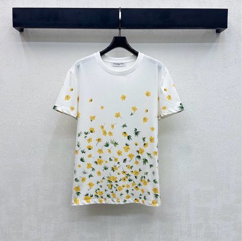 Dior Cute All - Cotton T - Shirt with Floral Print