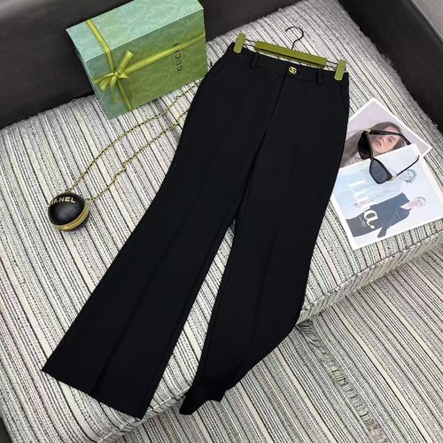 Gucci Spring Western - Style Flare Pants with Metal Fasteners