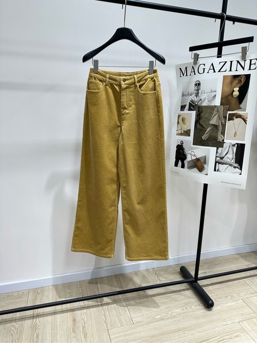 Celine CELIN Ginger Corduroy Casual Trousers with Leather Label