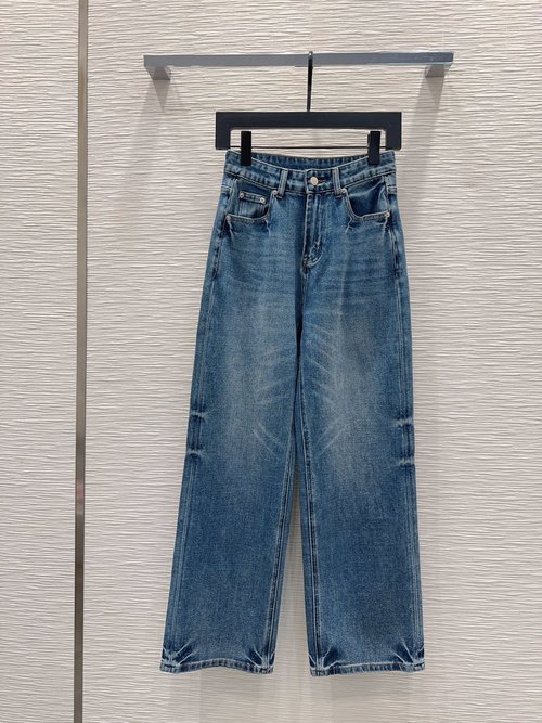 Loewe High-Waisted Straight-Leg Jeans in Soft Fabric