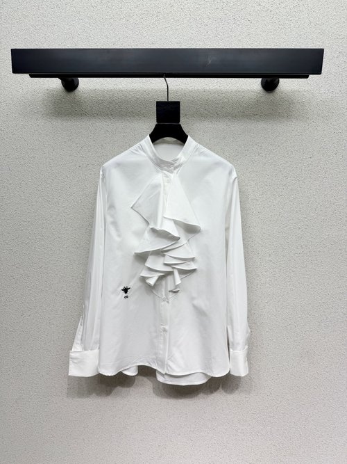 Dior Ruffled Shirt with Classic Design and Quality Fabric
