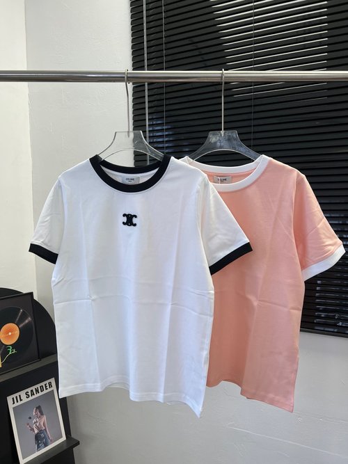 Celine Custom Cotton T-Shirt with 3D Arch Design