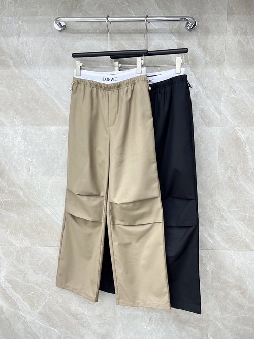 Loewe Custom Fabric Leisure Pants with Colorful Elastic Webbing