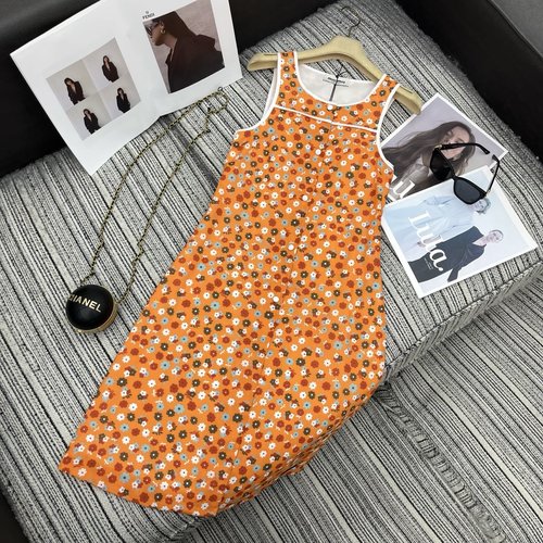 Miu Miu Retro Floral Print Sleeveless Dress