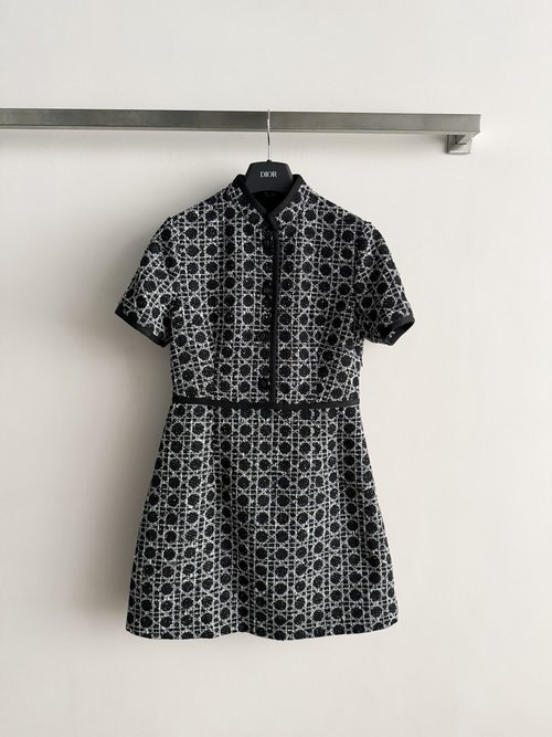 Dior Elegant Tartan Tweed Dress for Work and Dates