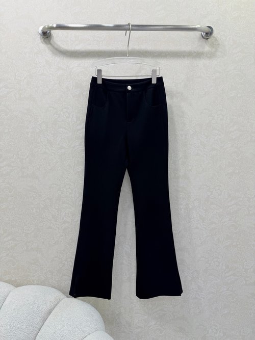 Chanel High-waisted Flared Trousers with Double C Embroidery