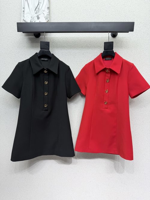 Gucci Elegant G-Buttoned Dress, Alluring and Feminine