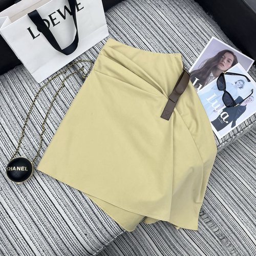 Loewe Early Spring Ruffled Asymmetrical Skirt with Belt