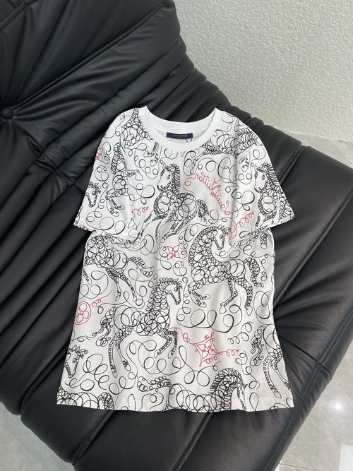 Louis Vuitton Horse Print Cotton Short-Sleeve T-Shirt