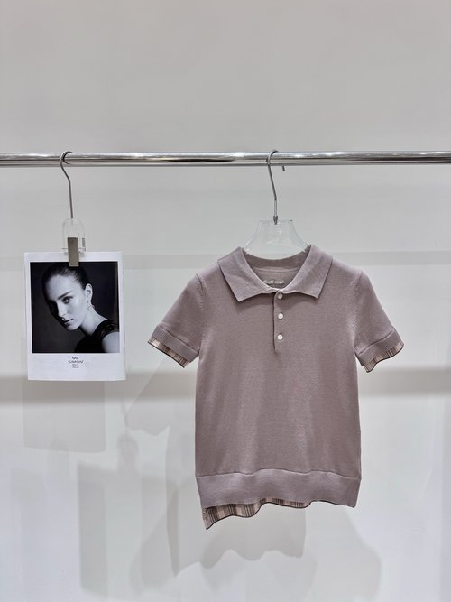 Dior Acne Studio Fake Two-Piece Polo Collar Knit Short Sleeve