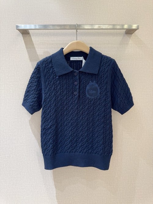 Dior Classic Collar Knit Polo, Timeless Three-Button Design