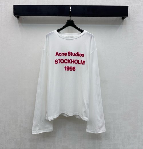 Dior Custom Cotton Long Sleeve Round Neck T-Shirt with Contrast Logo