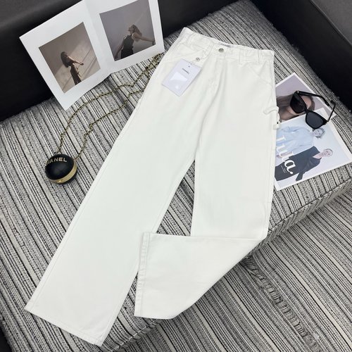 Chanel Jeans with Double C Logo Decoration