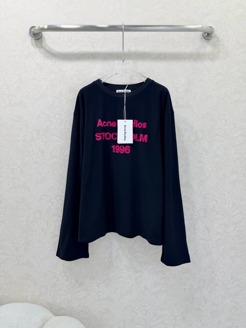 Dior Letter Print Flocked Long Sleeve Top