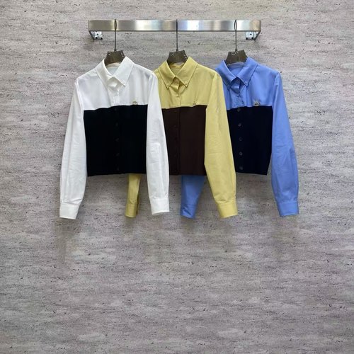 Dior Stylish Color-blocked Cotton Shirt for Daily Use