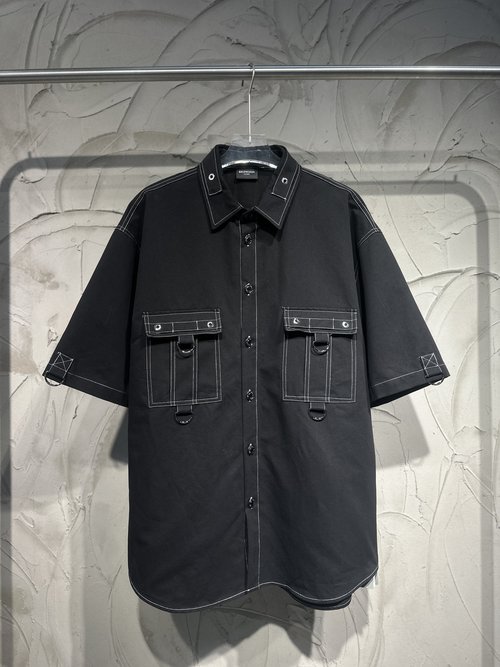 Balenciaga Heavy - Duty Metal Buckle Set with Short - sleeve and Casuals