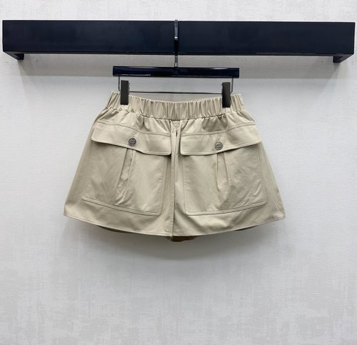 Chanel Cotton Pocket Shorts with Metal Buttons