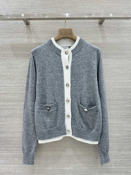 Chanel Classic Tweed - look Cardigan with Metal Buckles