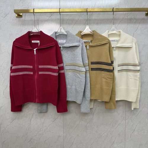 Dior Casual Logo and Star Pattern Knit Cardigan