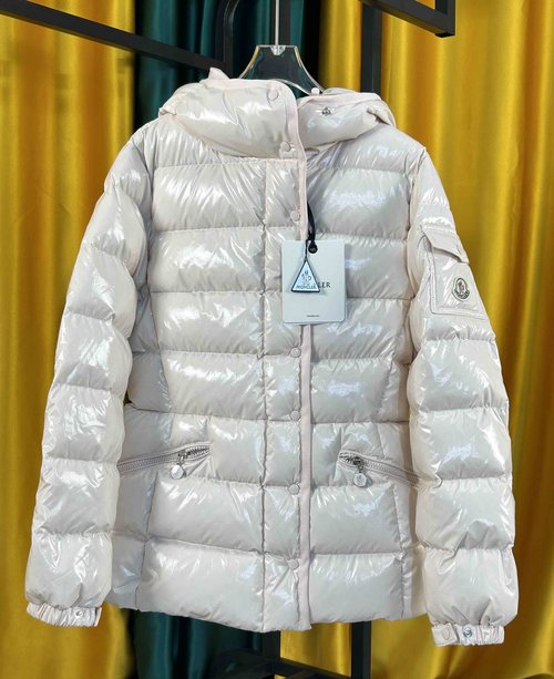 Moncler Short Zippered Glossy Puffer in Multiple Colors