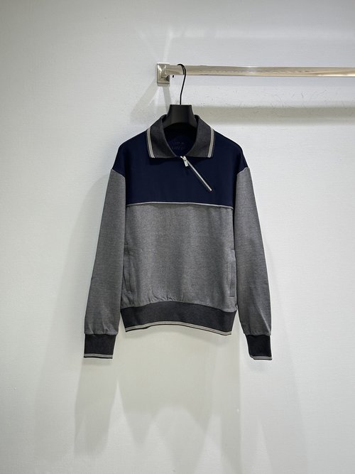 Miu Miu Contrast Zippered Hoodie Featuring Logo Embellishment