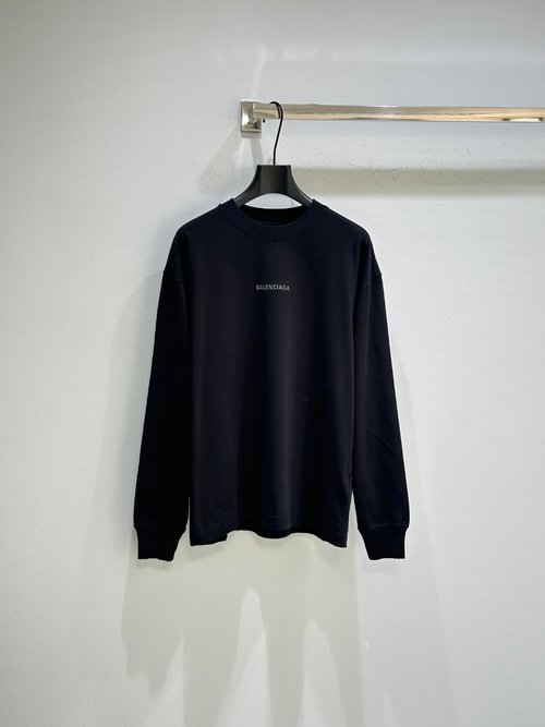 Balenciaga New Arrival: Simple Round Neck Top with Brand Logo