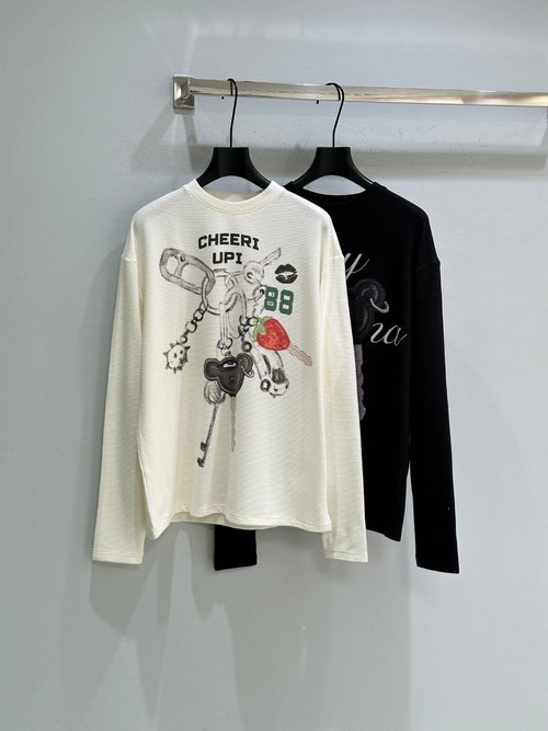 Chanel Blouse with Playful Print of Key and Strawberry Motifs