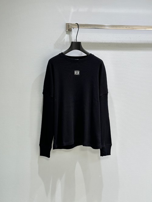 Loewe Timeless Black and White Tee with Subtle Chest Logo for Versatile Wear