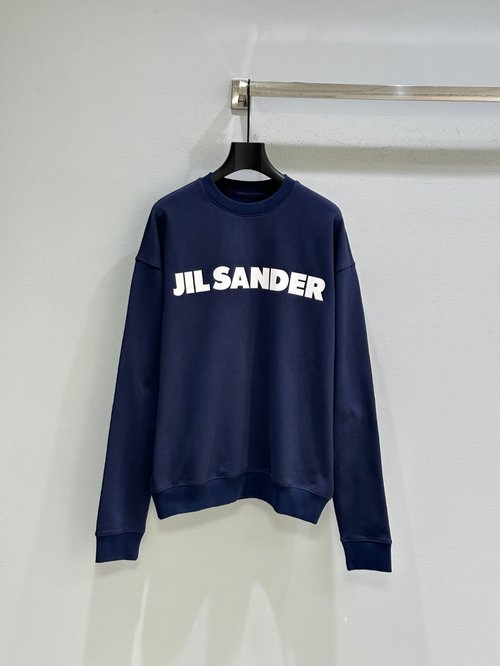 Jil Sanders Relaxed - Fit Sweatshirt with Letter Logo and Chest Print