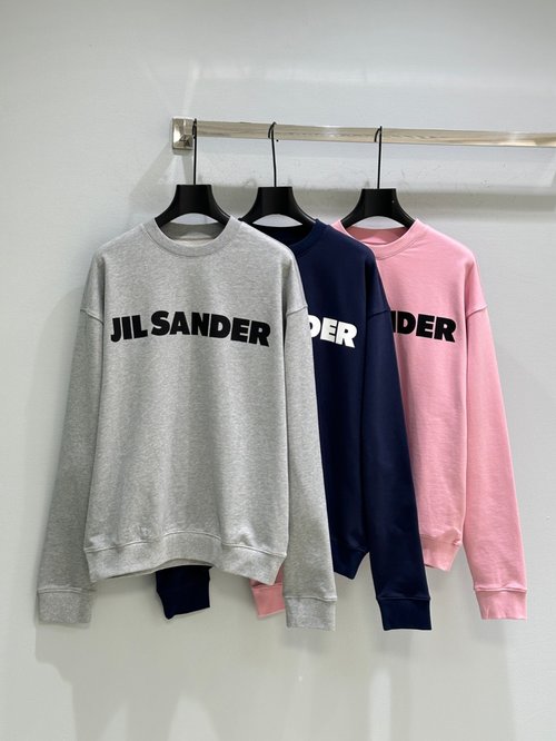 Jil Sanders Relaxed - Fit Sweatshirt with Letter Logo and Chest Print