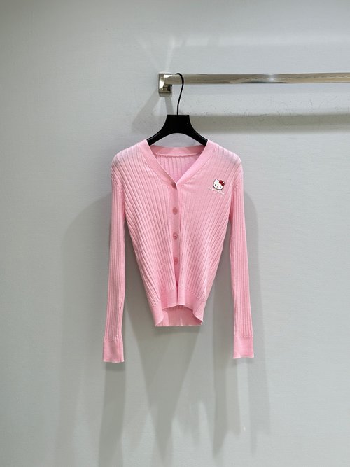 Loewe Knitted Top with Diamond-Studded Hello Kitty Decoration