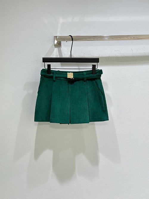 Miu Miu Pilot Jacket and Skirt Set with Corduroy Texture