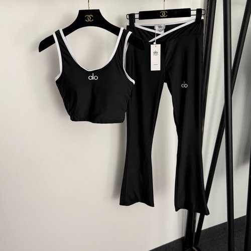 Loewe Yoga Set with Letter-printed Sling and High-waist Trousers
