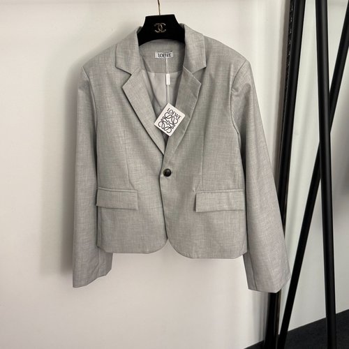 Loewe Sleeve Logo Embroidered Slim Fit One-Button Long Sleeve Blazer