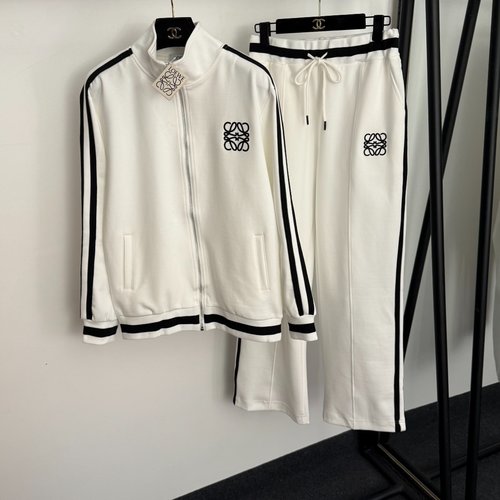 Loewe Sports Set with Chest Logo, Collared Jacket and Casual Pants