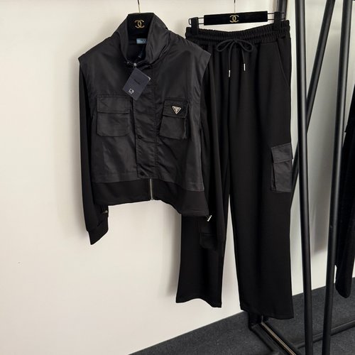 Prada Sports Suit with Triangle Logo and Work Pants