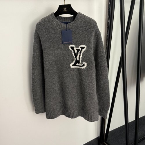 Louis Vuitton Multi-Color Pullover Long-Sleeve Knitted Top with Logo