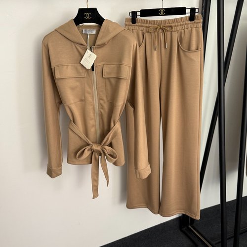 Loewe Sport Suit with Chest Pockets, Drawstring Waist and Zipper