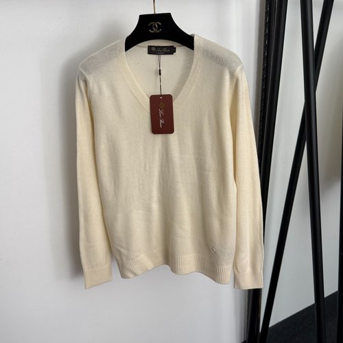 Loro Piana Wool V-Neck Knit Undershirt with Metal Decor